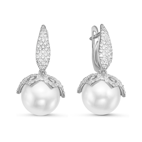 

Серьги из серебра с жемчугом Яхонт Ювелирный 254189, 254189