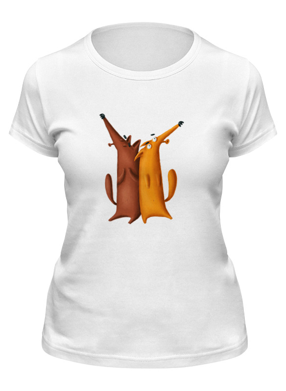 

Футболка женская Printio лисички белая 2XL, Белый, лисички