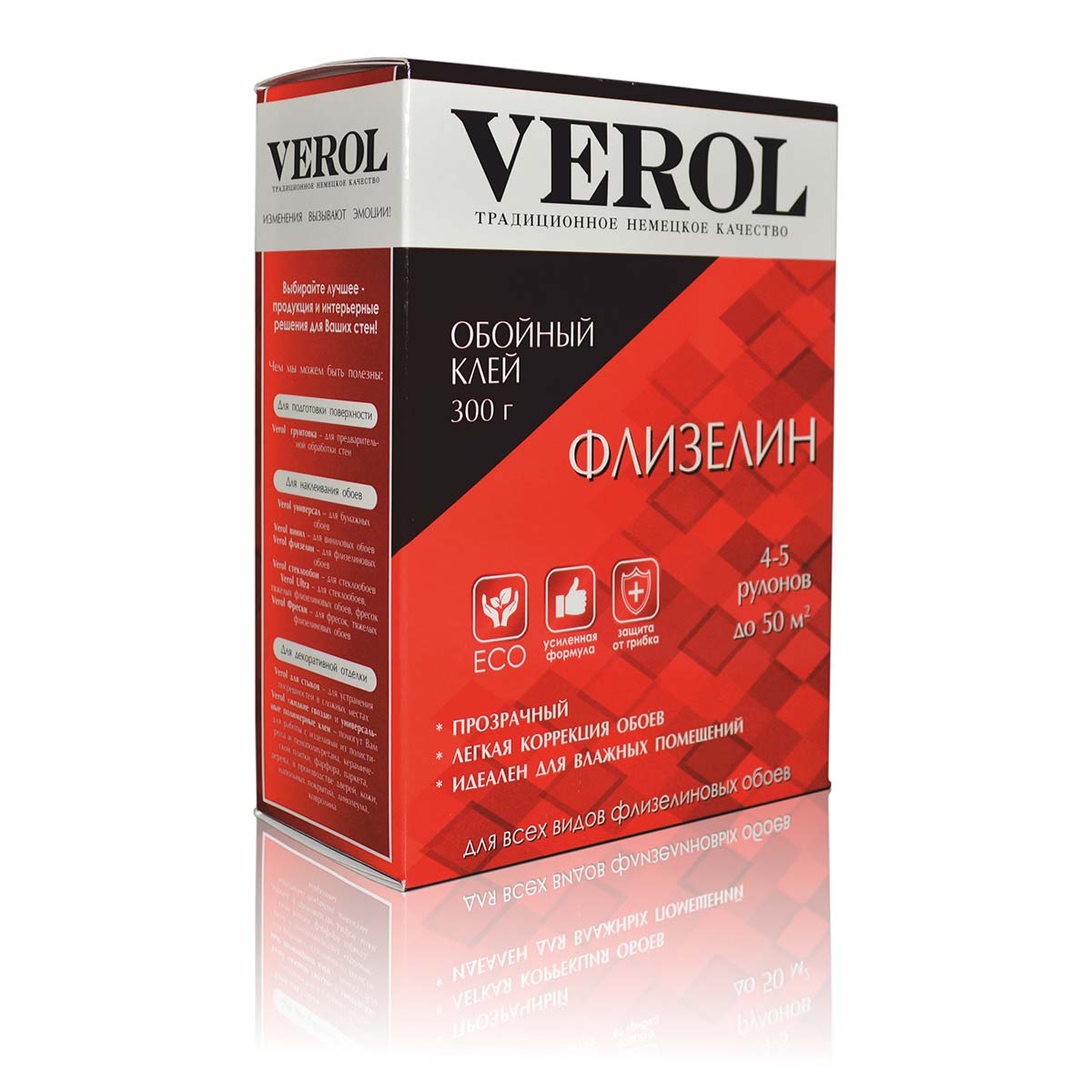 Клей обойный для флизелиновых обоев VEROL усиленный, 300г профессиональный обойный клей luxol