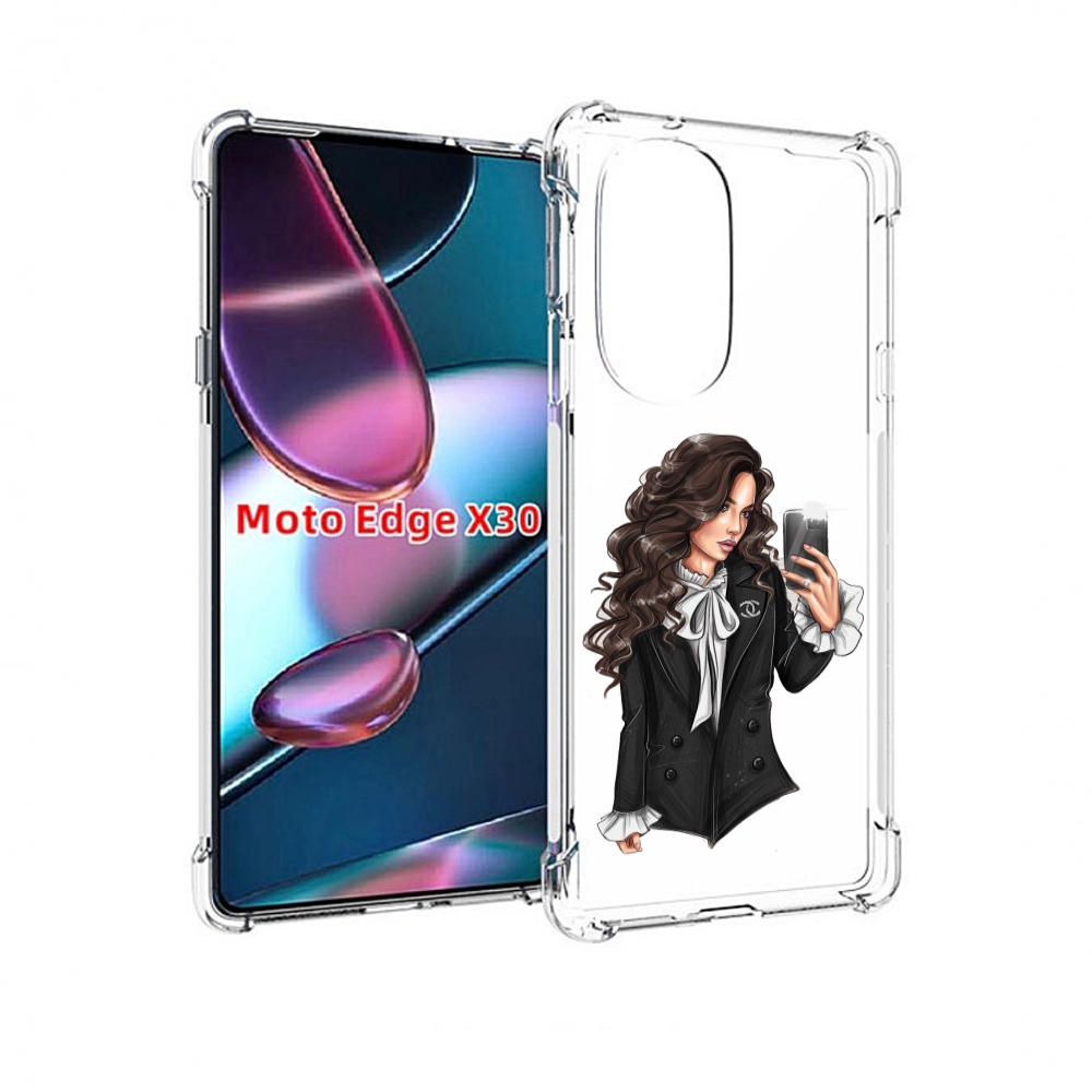 

Чехол MyPads Стильная-девушка для Motorola Moto Edge X30, Прозрачный, Tocco