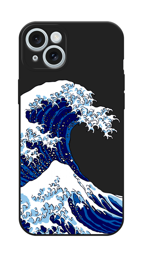 

Чехол Awog на Apple iPhone 15 Plus "Волна в Канагаве", Синий;белый, 15652-1
