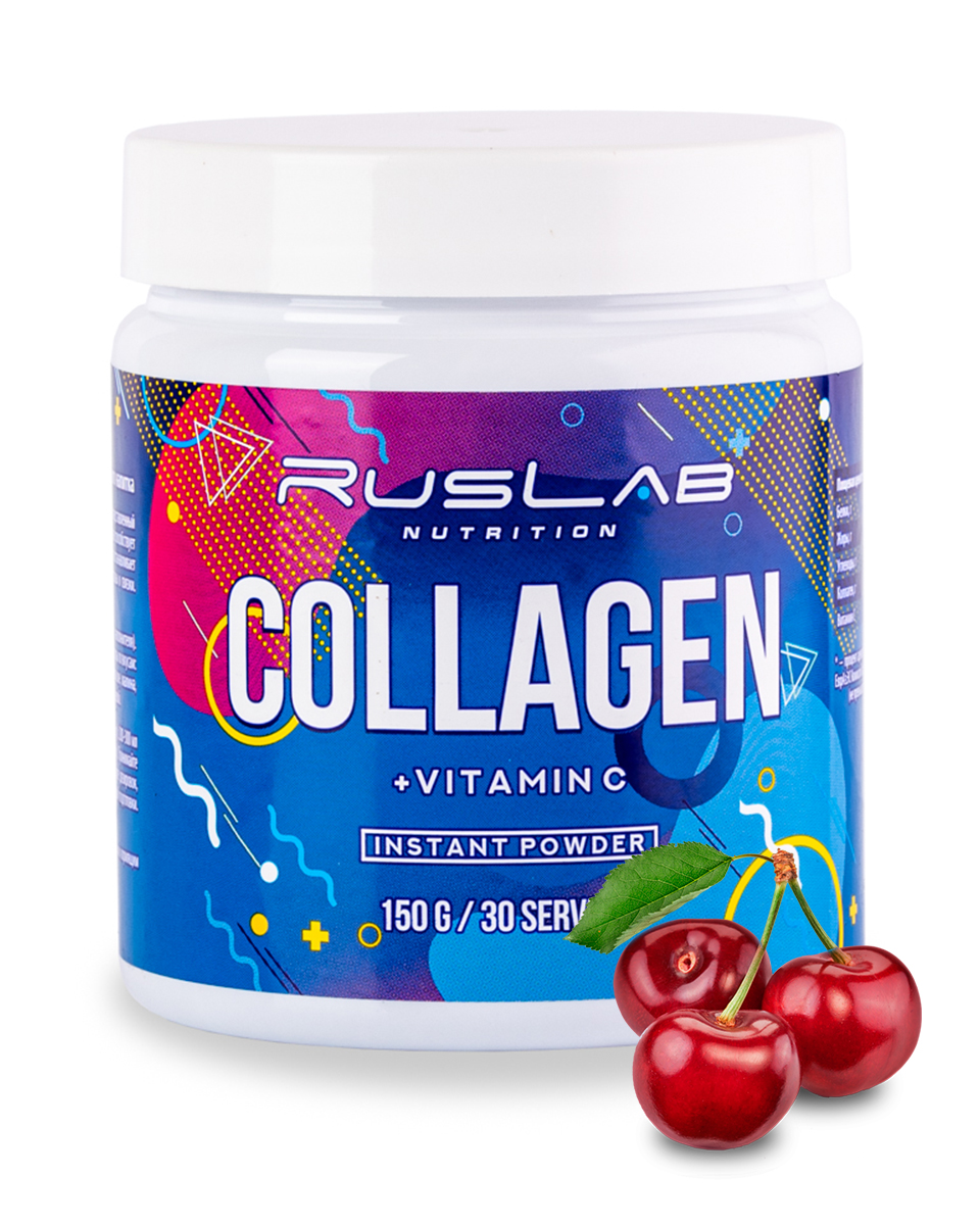 Коллаген гидролизованный RusLabNutrition Collagen Instant Powder 150гр вкус вишня