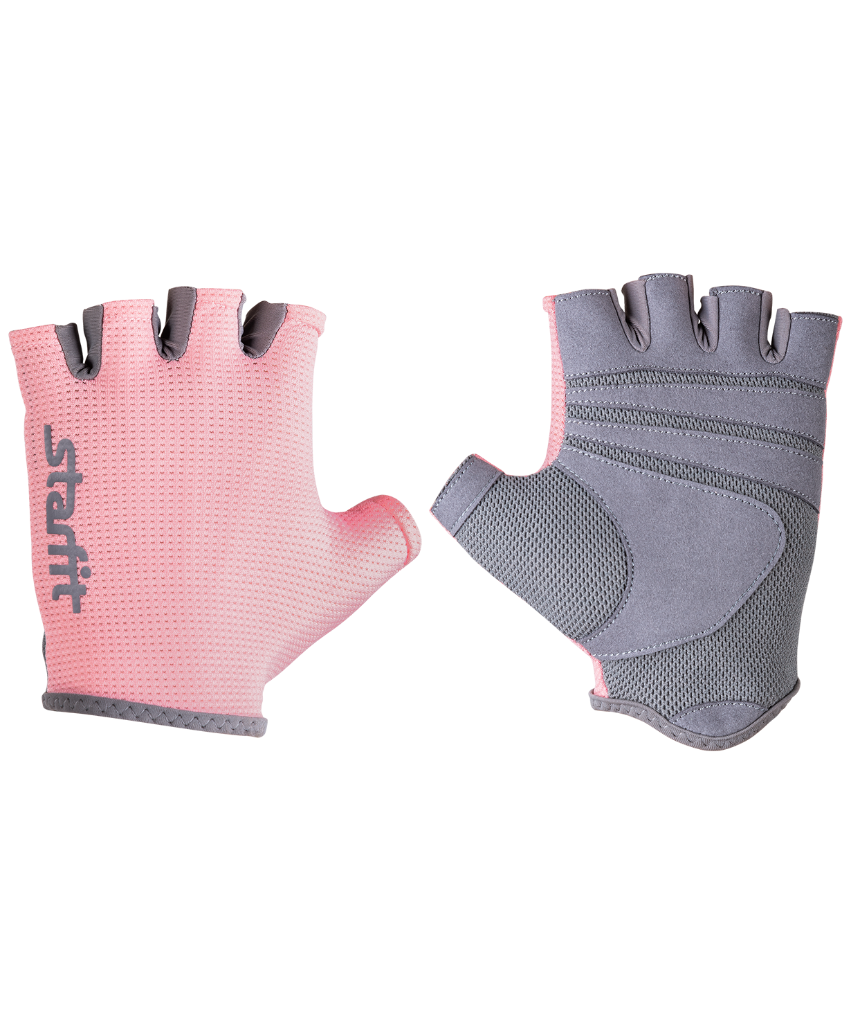фото Starfit перчатки для фитнеса su-127, розовый/серый - s