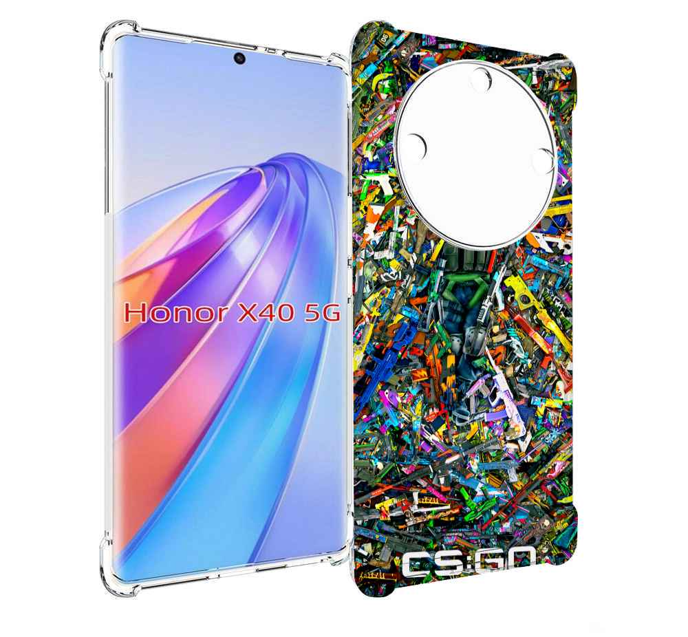 

Чехол MyPads CS GO guns skins мужской для Honor X40, Прозрачный, Tocco