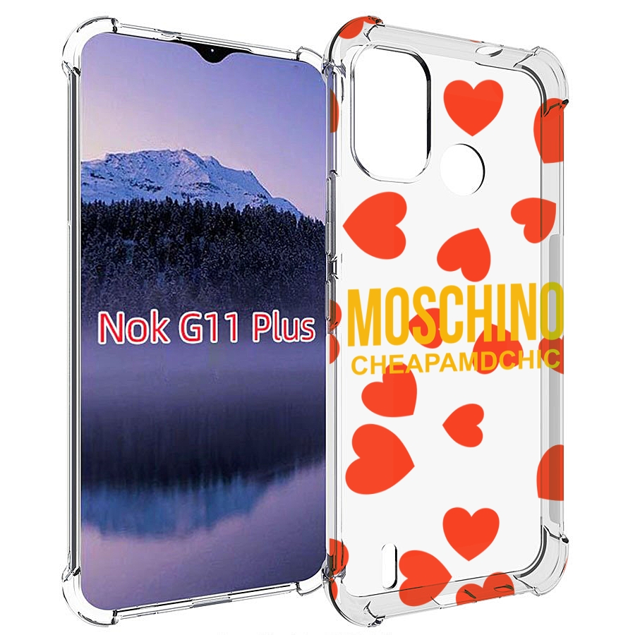 

Чехол MyPads сердца-москино для Nokia G11 Plus, Прозрачный, Tocco