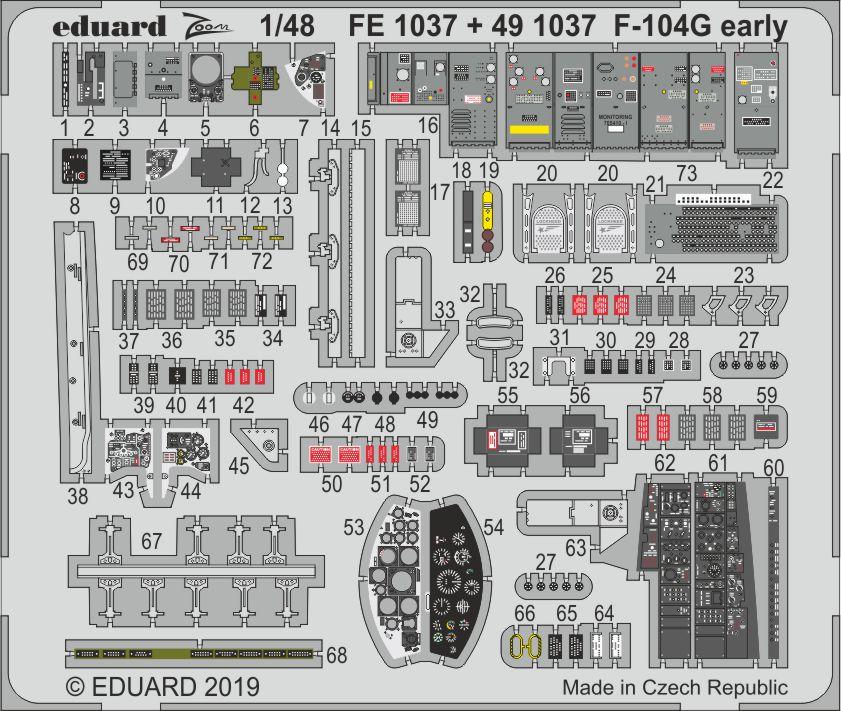 

Фототравление Eduard 491037 F-104G ранняя версия 1/48, Цветной