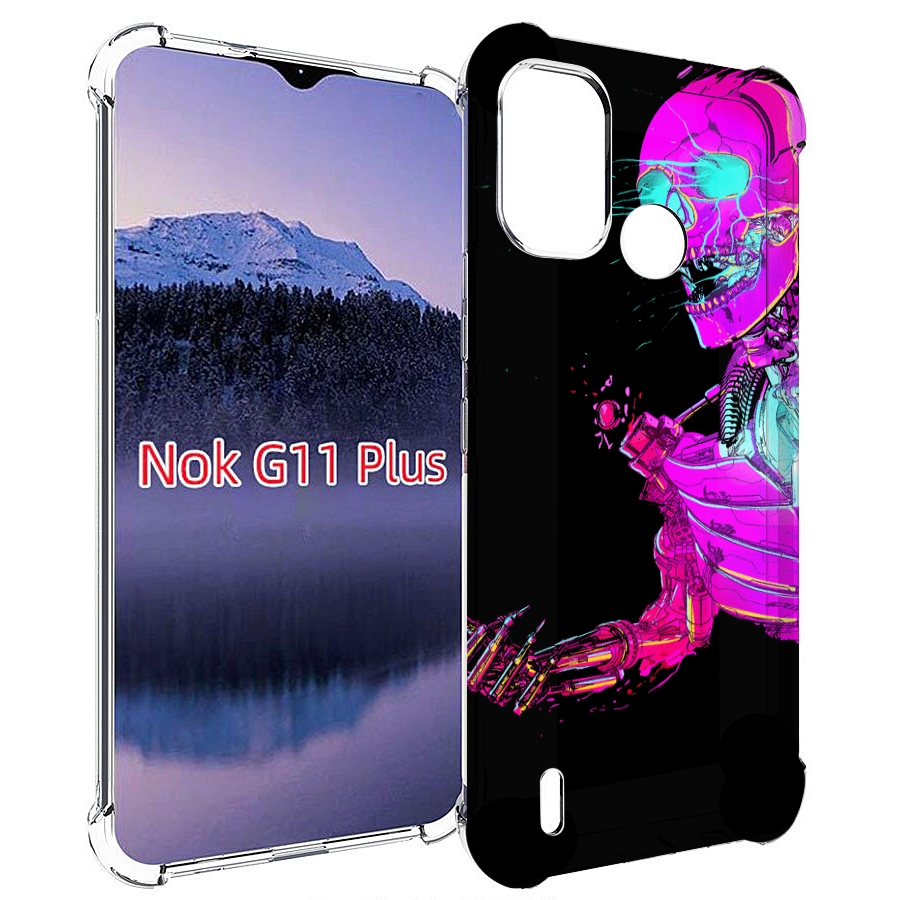 

Чехол MyPads скелет-робот-фиолетовый для Nokia G11 Plus, Прозрачный, Tocco