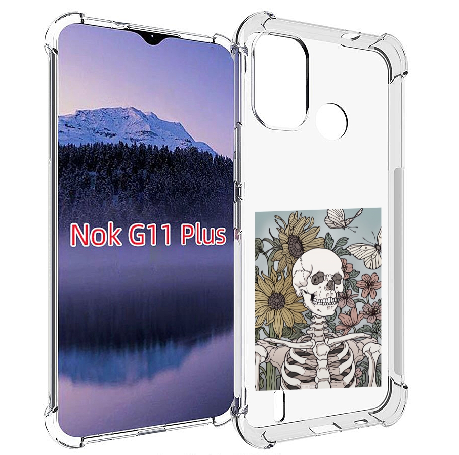 

Чехол MyPads скелетик с подсолнухами для Nokia G11 Plus, Прозрачный, Tocco