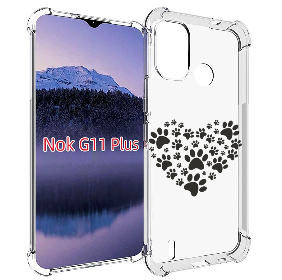 

Чехол MyPads следы-в-сердечке для Nokia G11 Plus, Прозрачный, Tocco