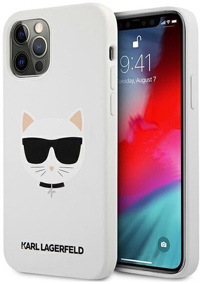 фото Чехол cg mobile karl lagerfeld liquid silicone choupette hard для iphone 12/12 pro, белый