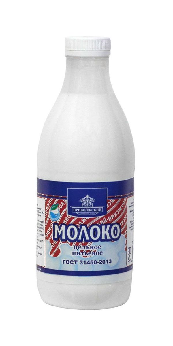 

Молоко 3 - 3,2% пастеризованное Приволжский 930 мл