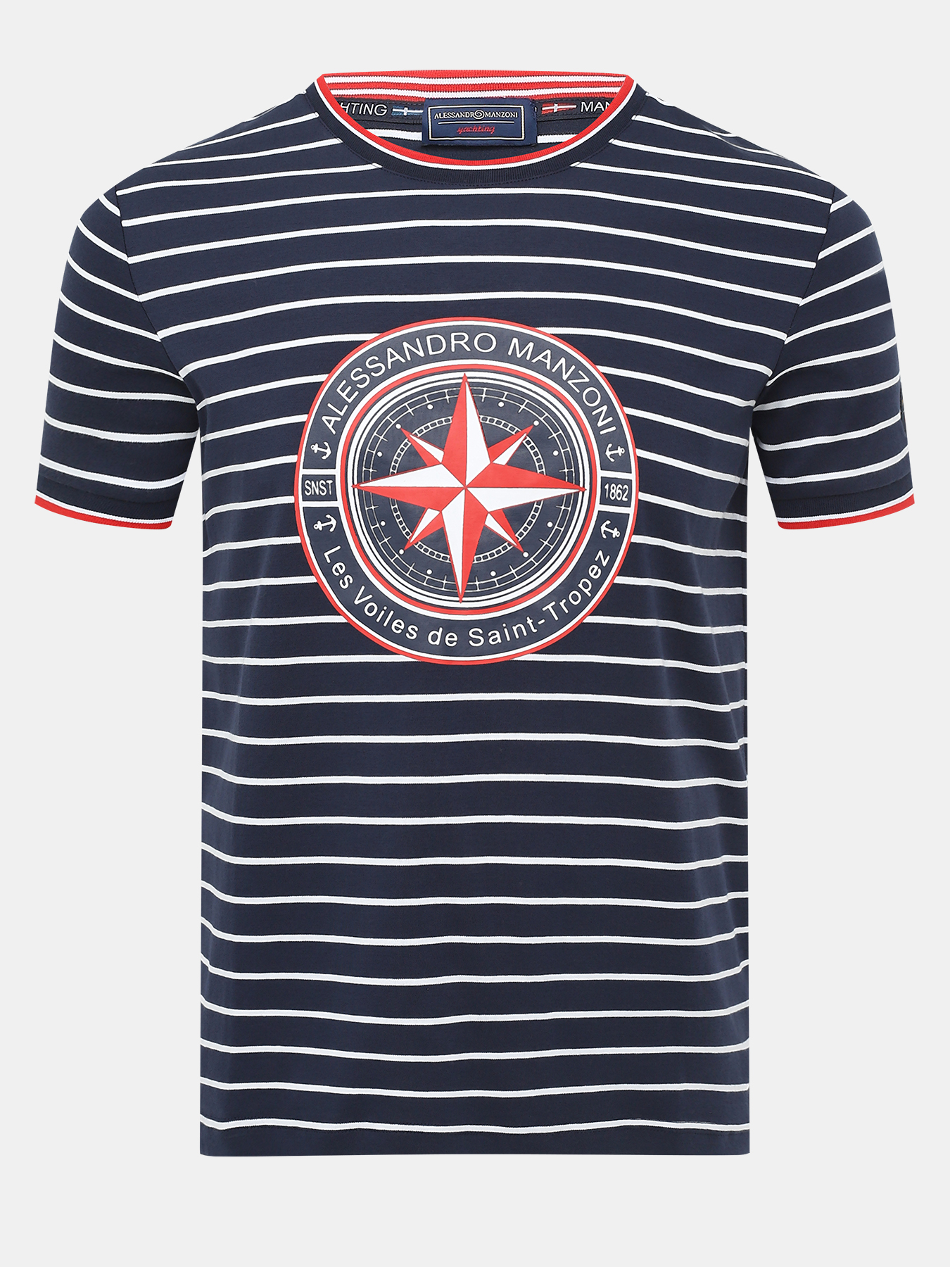 

Футболка мужская Alessandro Manzoni yachting 454268 разноцветная 58 RU, Разноцветный, 454268