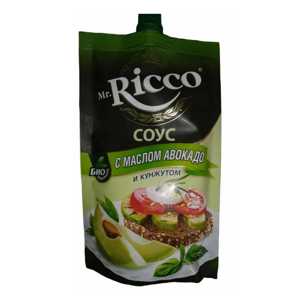 Майонезный соус Mr. Ricco с маслом авокадо и кунжутом 28% 210 мл