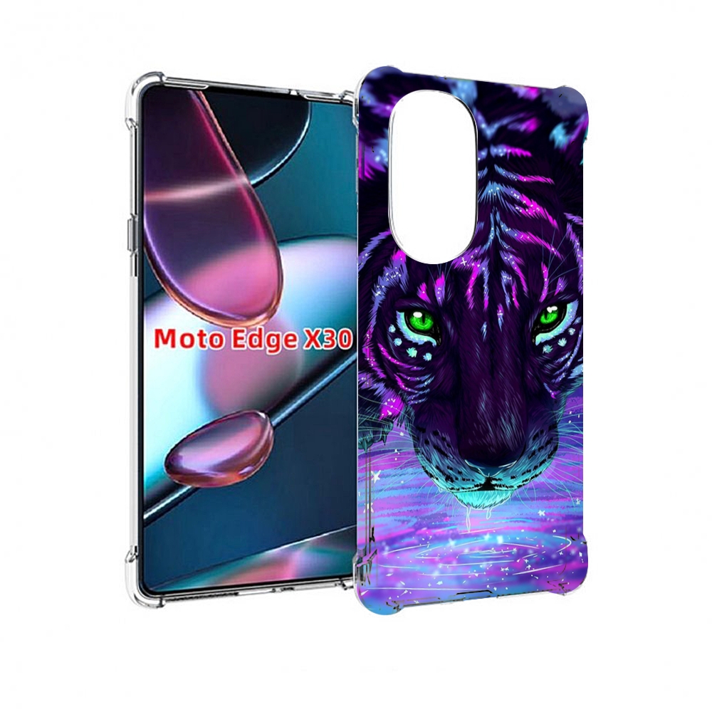 

Чехол MyPads Тигр-неон для Motorola Moto Edge X30, Прозрачный, Tocco