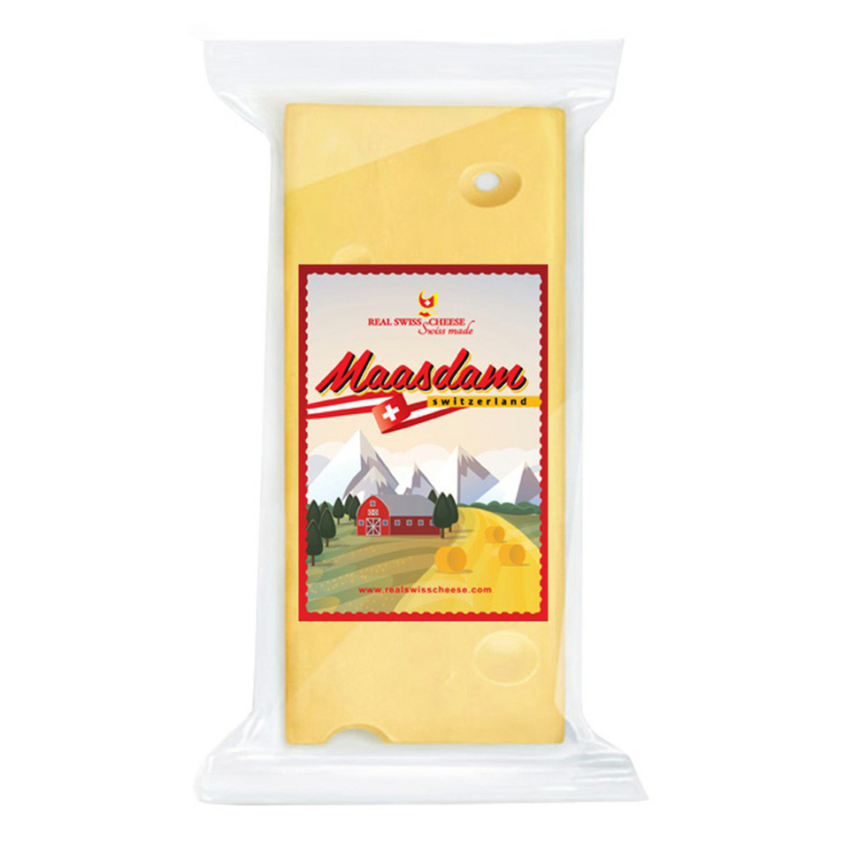 

Сыр полутвердый Real Swiss Cheese Маасдам 48% БЗМЖ 170 г