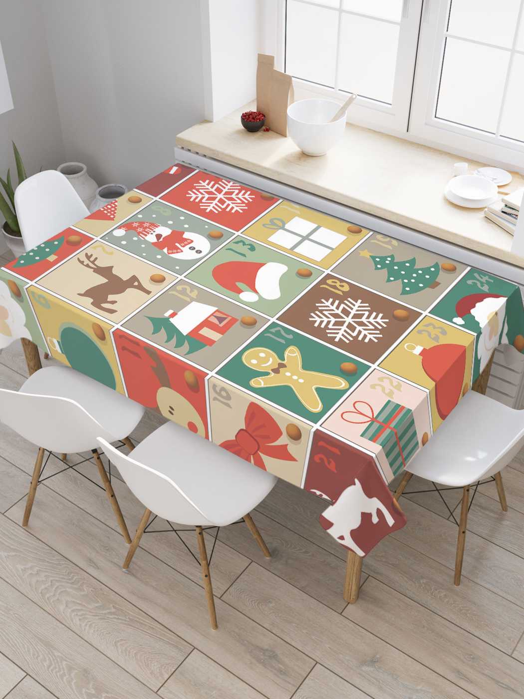 

Скатерть прямоугольная JoyArty "Рождественская считалка" из сатена, 180x145 см, Рождественская считалка