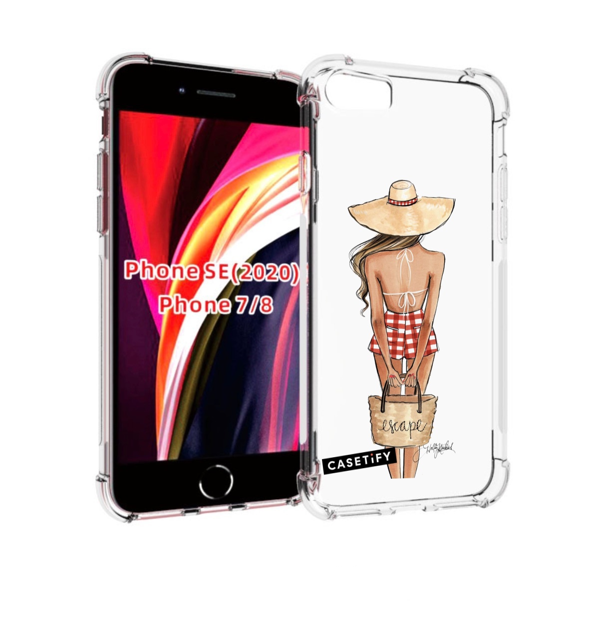 

Чехол MyPads CASETiFY женский для iPhone 7 4.7 / iPhone 8 / iPhone SE 2 (2020), Прозрачный, Tocco