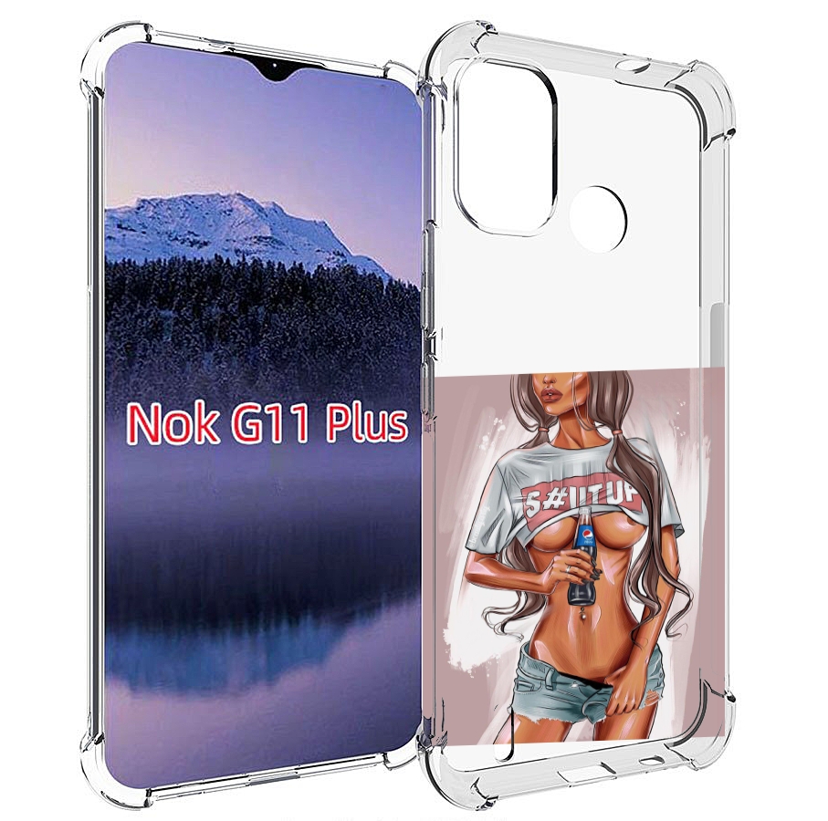 

Чехол MyPads стройная-девушка-с-пепси женский для Nokia G11 Plus, Прозрачный, Tocco