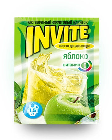 Растворимый напиток Invite Яблоко 9 гр 24 шт