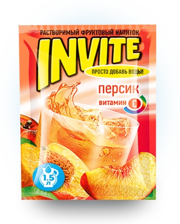 Растворимый напиток Invite Персик 9 гр 24 шт