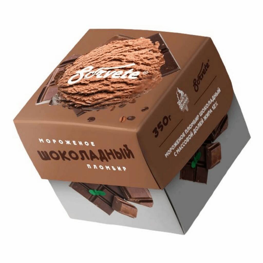 

Мороженое пломбир Sorvete шоколадное 12% 350 г