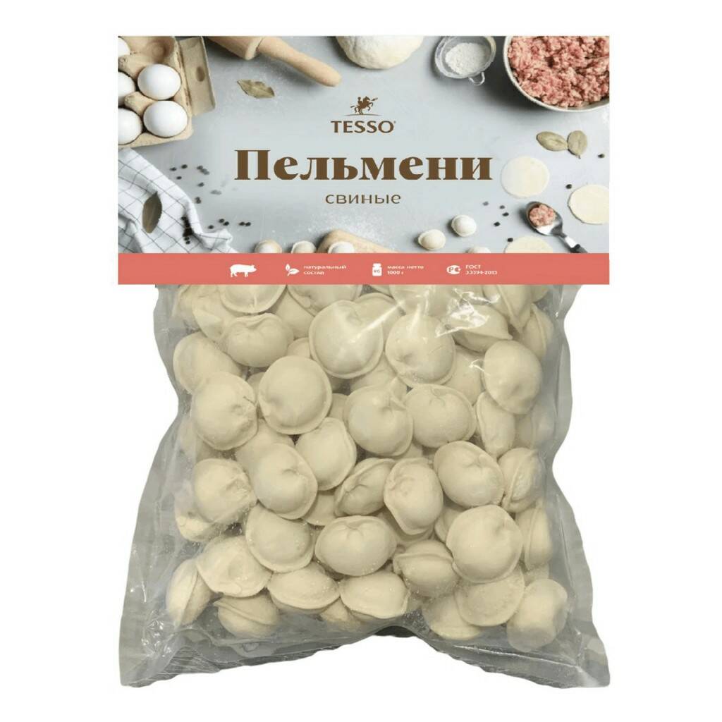 

Пельмени Tesso Свиные с мясом 1 кг