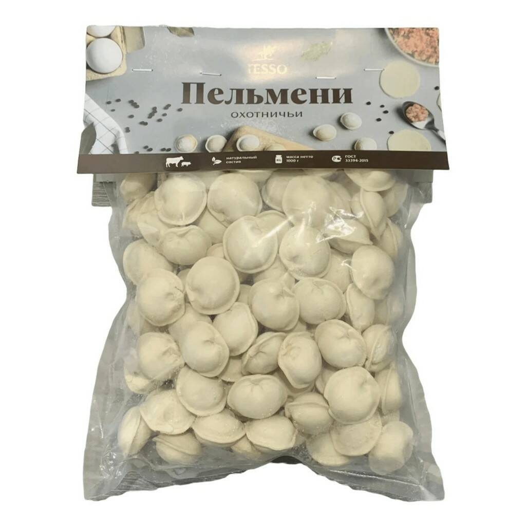 

Пельмени Tesso Охотничьи с мясом 1 кг