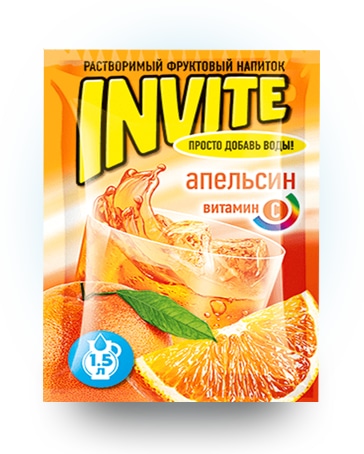 Растворимый напиток Invite Апельсин 9 гр 24 шт