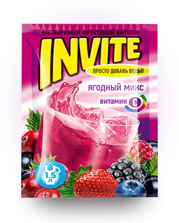 

Растворимый напиток Invite Ягодный микс 9 гр 24 шт