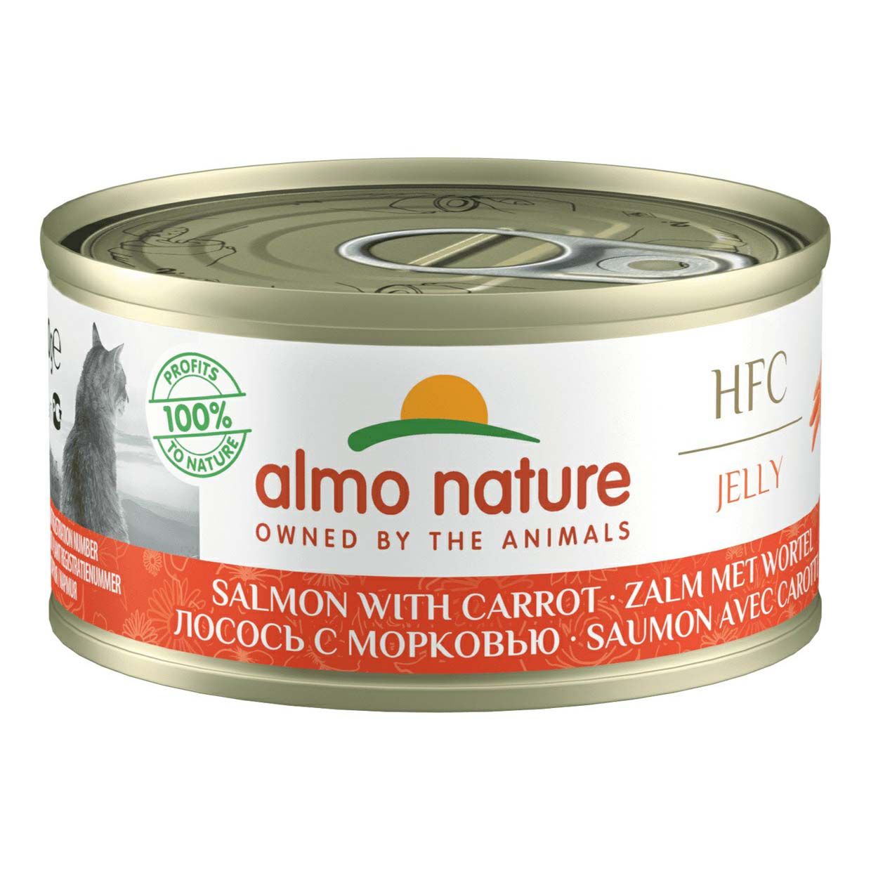 

Влажный корм Almo Nature с лососем и морковью в желе для кошек 70 г