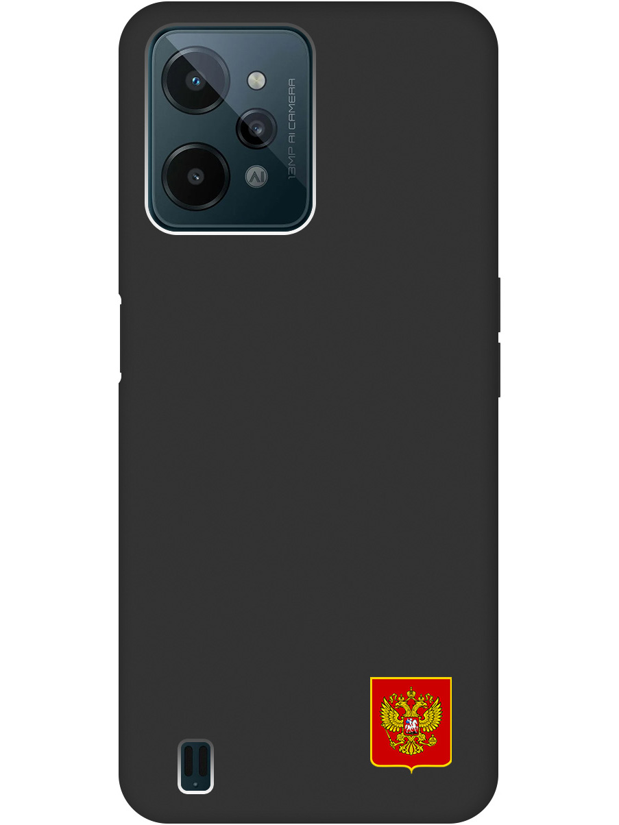 

Силиконовый чехол на realme C31 с Гербом России, Soft Touch черный, 20000579