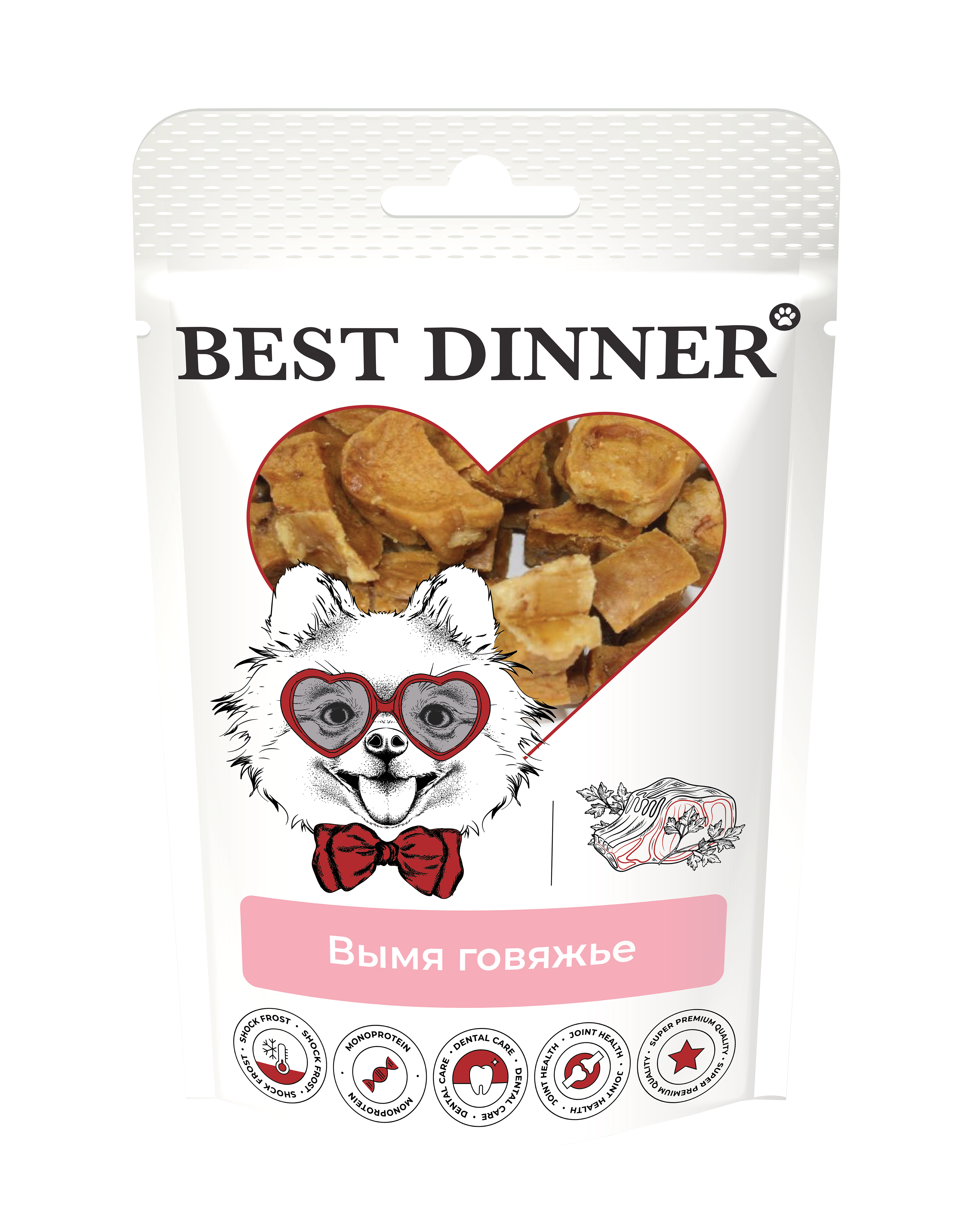 фото Лакомство для собак best dinner вымя говяжье, 5 шт х 60 г