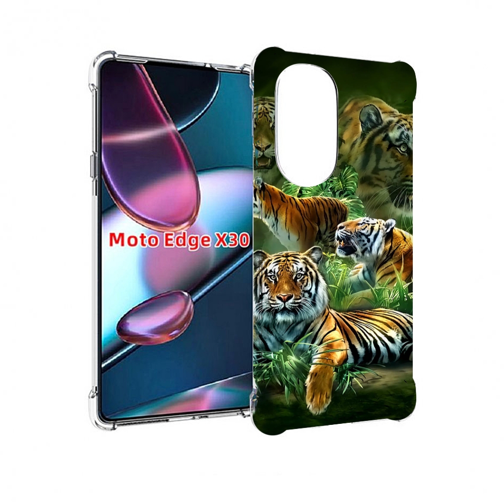 

Чехол MyPads Тигры для Motorola Moto Edge X30, Прозрачный, Tocco