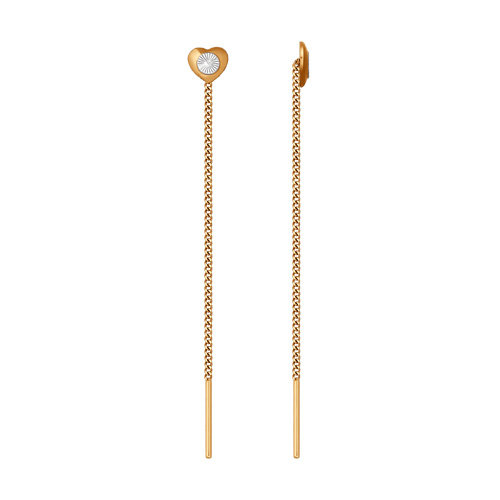 

Серьги продевки из красного золота Yahont 36958, 36958