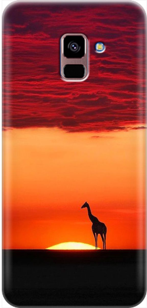 

Чехол на Samsung Galaxy A8+ (2018) с принтом "Закатный жираф", 1984