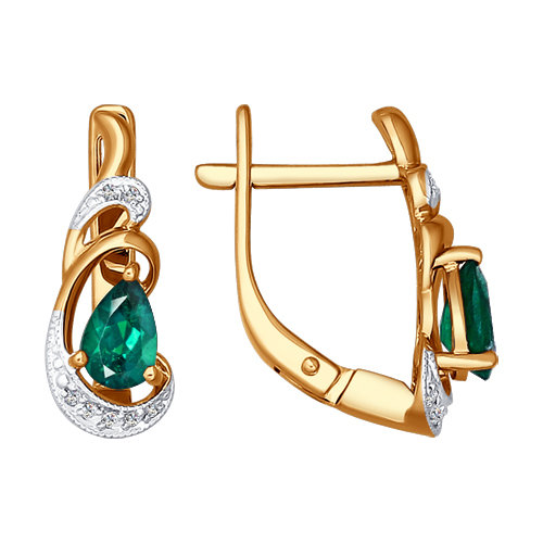 

Серьги из золота ЯХОНТ Золотой 44190, бриллиант/изумруд, 44190