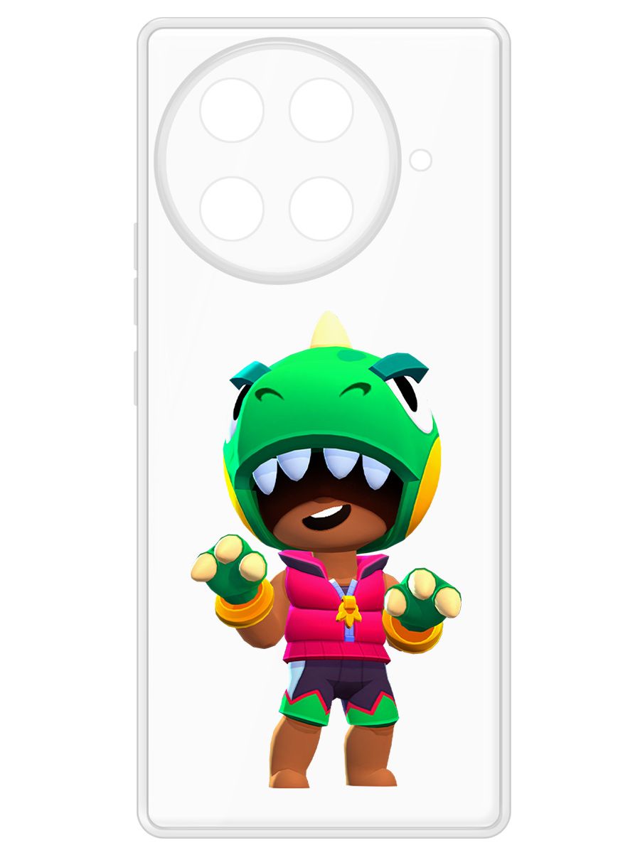 

Чехол-накладка Krutoff Clear Case Brawl Stars-Дино Леон для Tecno Camon 30S Pro, Прозрачный