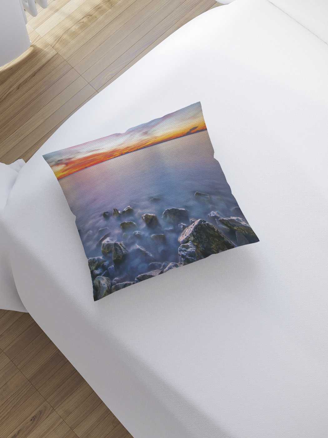 фото Наволочка декоративная joyarty "камни выглядывают с моря" на молнии, 45x45 см