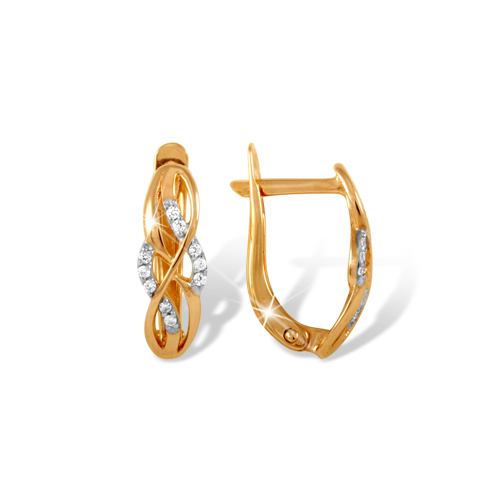 

Серьги из красного золота ЯХОНТ Золотой 47980, фианит, 47980