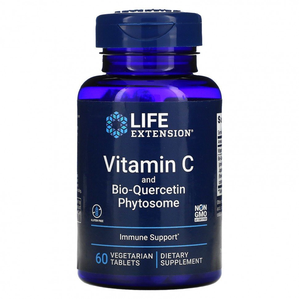 Витамин C LIFE Extension Vitamin C and Bio-Quercetin Phytosome 60 таблеток