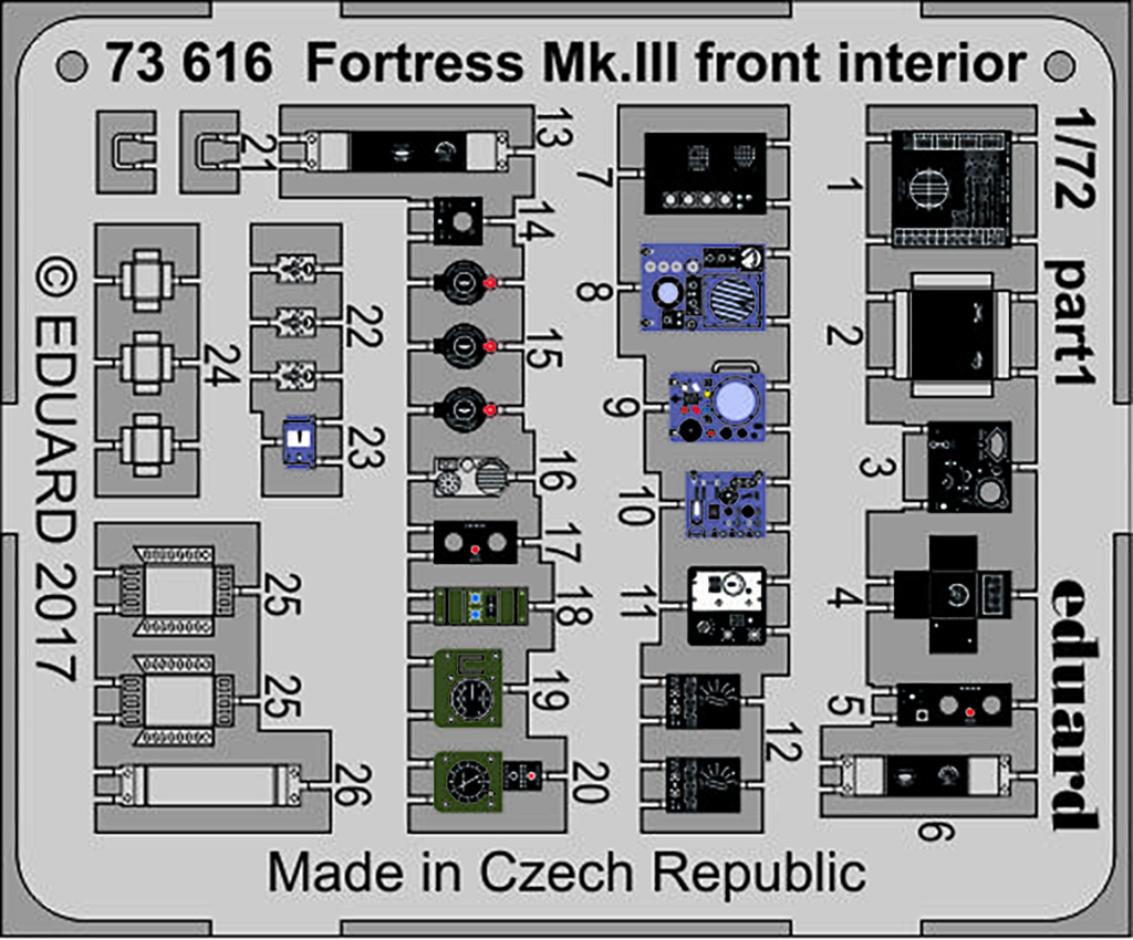 

Фототравление Eduard 73616 Fortress Mk III передний интерьер 1/72, Однотонный