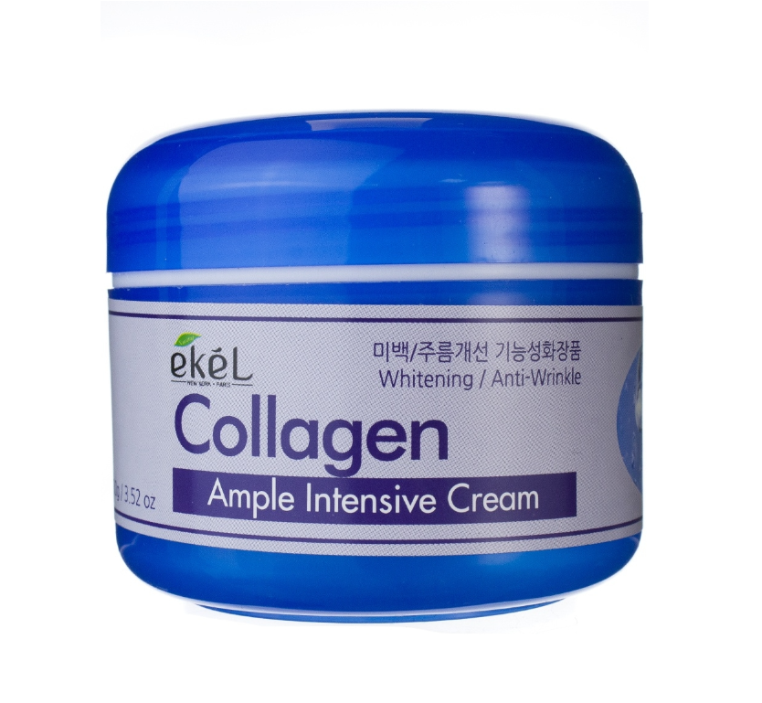 Крем для лица EKEL Ample Intensive Cream Collagen с коллагеном 100 г ekel крем для лица с алоэ ампульный интенсивно увлажняющий ample intensive cream aloe 100