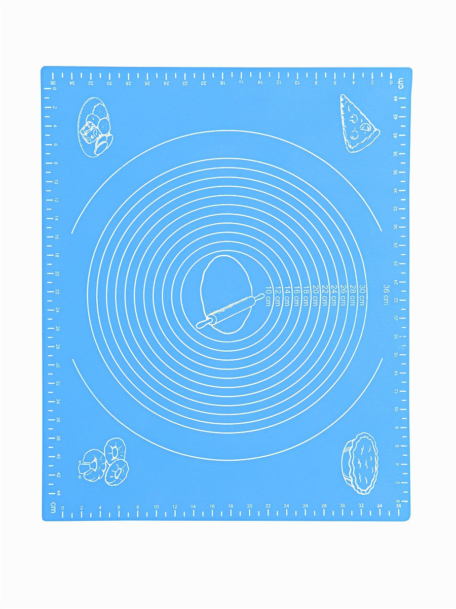 фото Силиконовый коврик для раскатывания теста, 50х40 см (цвет: синий ) nobrand