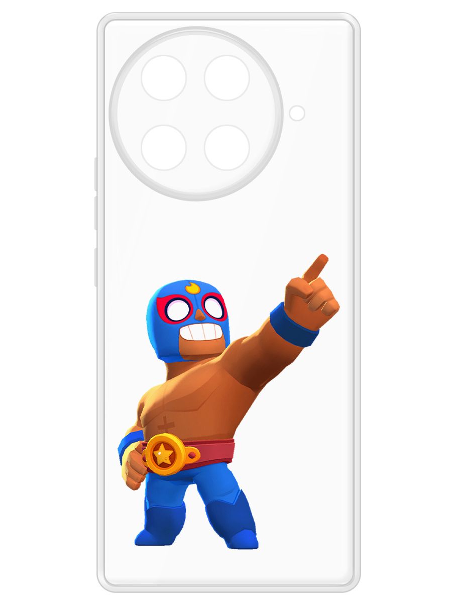 

Чехол-накладка Krutoff Clear Case Brawl Stars-Эль Примо для Tecno Camon 30S Pro, Прозрачный