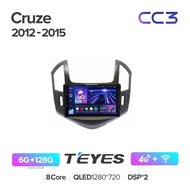 

Магнитола Teyes CC3 6/128 Chevrolet Cruze 2012-2015 черная рамка, CC3
