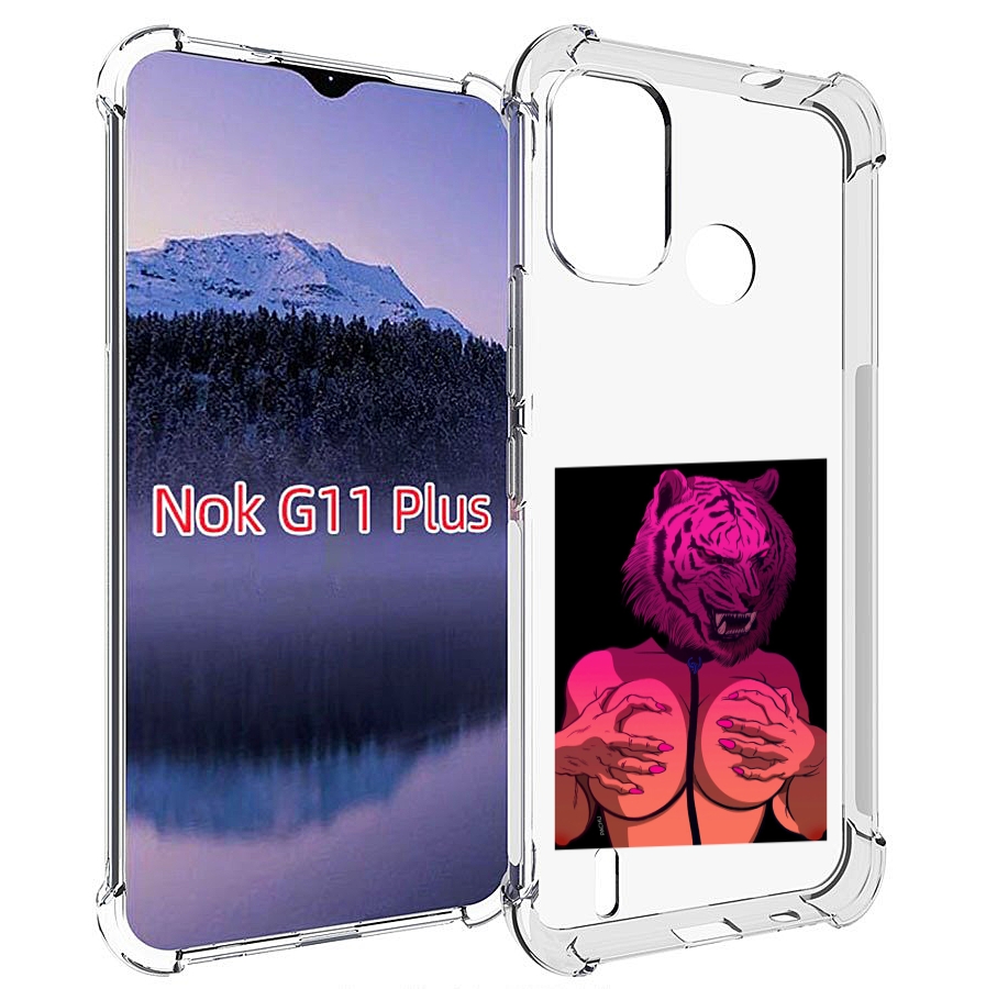 

Чехол MyPads тигр с секретом женский для Nokia G11 Plus, Прозрачный, Tocco