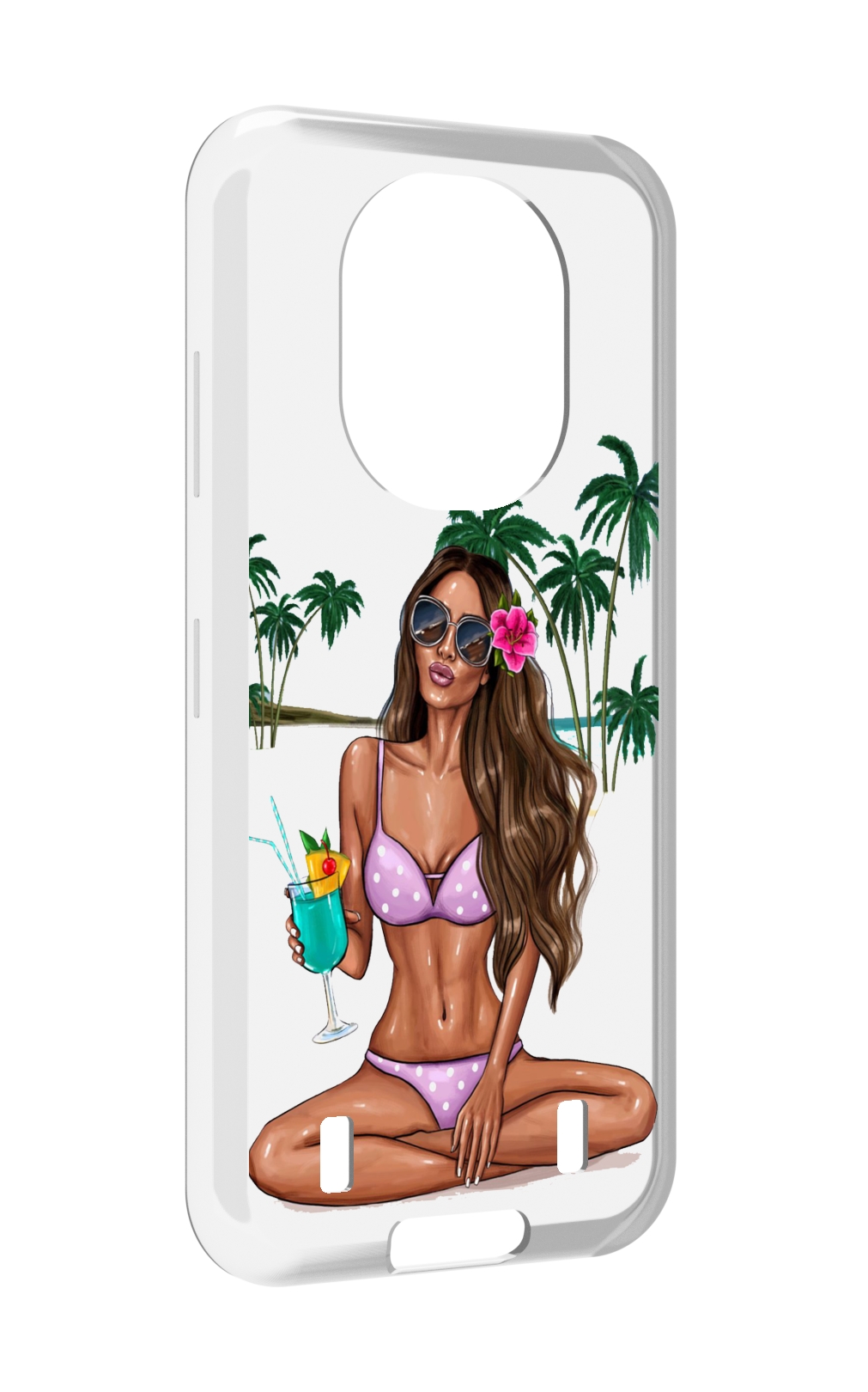 

Чехол MyPads Гавайская-девушка женский для Oukitel WP16, Прозрачный, Tocco