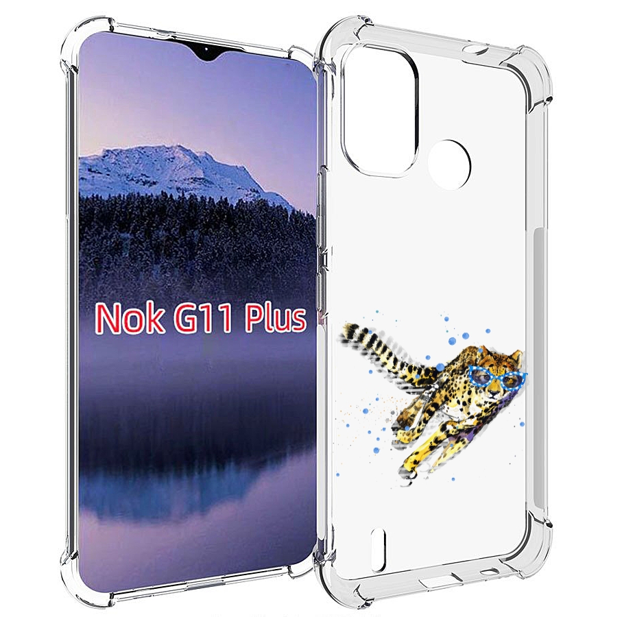 

Чехол MyPads гепард в очках для Nokia G11 Plus, Прозрачный, Tocco