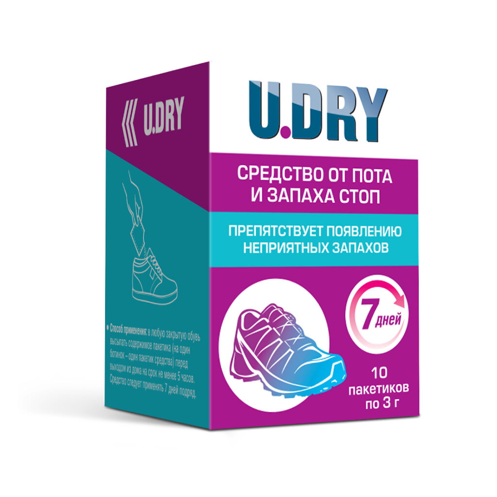 Дезодорант для ног U-DRY сухой 10 х 3 г