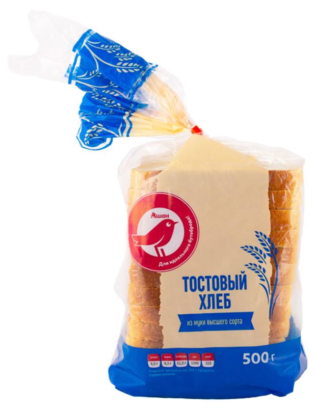 Хлеб АШАН Красная птица тостовый нарезка 500 г 68₽
